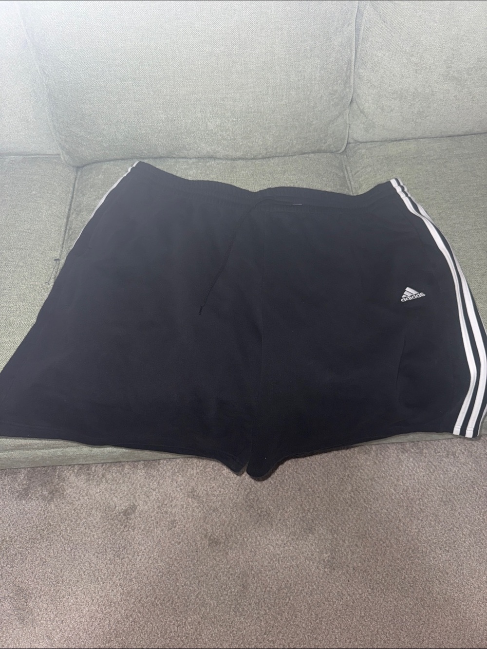 Men’s Adidas Black Athletic Shorts with White Stripes